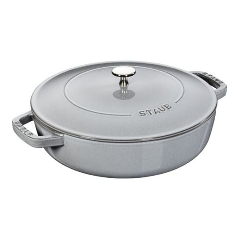 Nồi chảo gang Staub Chistera 28cm 3.7L - Màu Ghi 40511-470-0