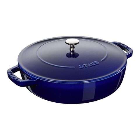 Nồi chảo gang Staub Chistera 28cm 3.7L - Màu Xanh 40511-476-0