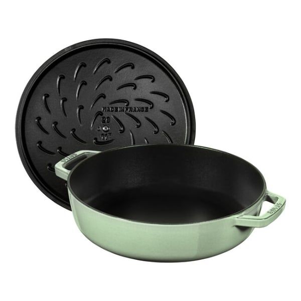 Nồi chảo gang Staub Chistera Sage 28cm 3.7L màu xanh mint - 126128115