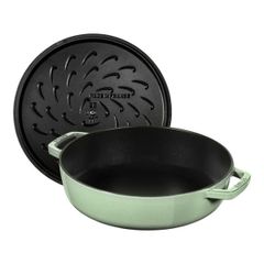  Nồi chảo gang Staub Chistera Sage 28cm 3.7L màu xanh mint - 126128115 