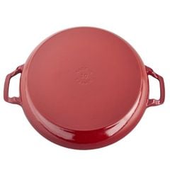  Nồi chảo gang Staub 24cm 3.5L màu đỏ - Nắp kính 