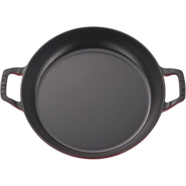 Nồi chảo gang Staub 24cm màu đỏ - Nắp kính