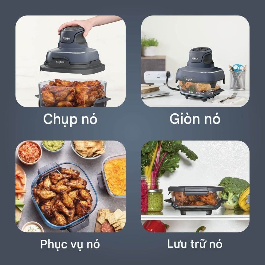 Nồi chiên không dầu cầm tay Ninja CRISPi FN100KR 4in1