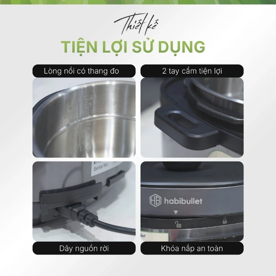 Nồi cơm áp suất đa năng Habibullet PHB-8386 6 lít