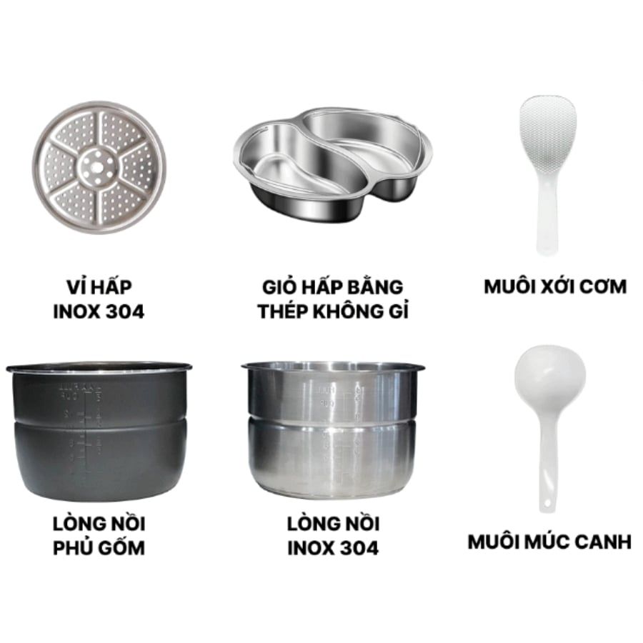 Nồi cơm áp suất đa năng Habibullet PHB-8386 6 lít