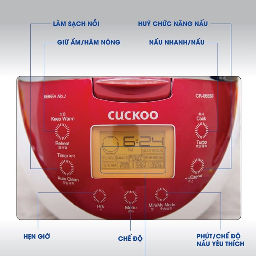 Nồi cơm điện tử Cuckoo CR-0655F 1.08L (Bản xuất khẩu)