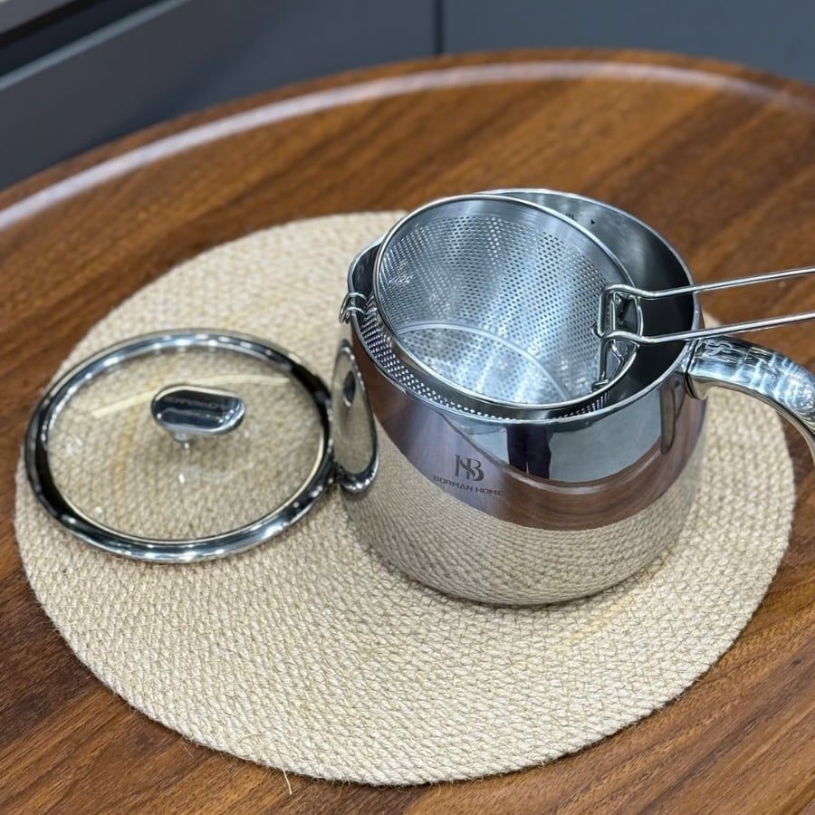 Nồi đa năng kèm lưới chiên/lọc Borman Home 14cm