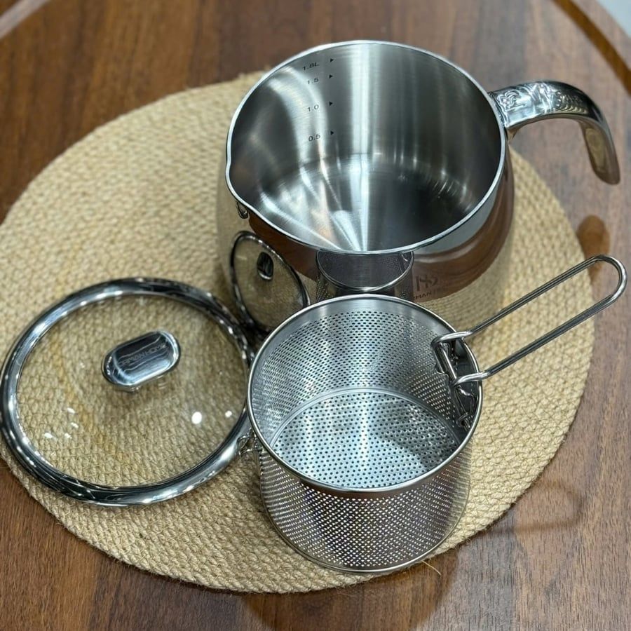 Nồi đa năng kèm lưới chiên/lọc Borman Home 14cm