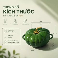  Nồi gang cà chua Moos 27cm 3.2L 