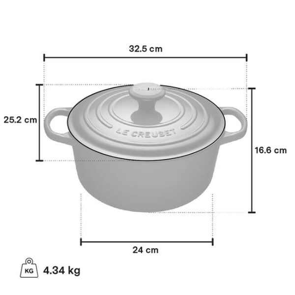 Nồi gang Le Creuset Artichaut 24cm 4.2L Phù Thuỷ Xanh
