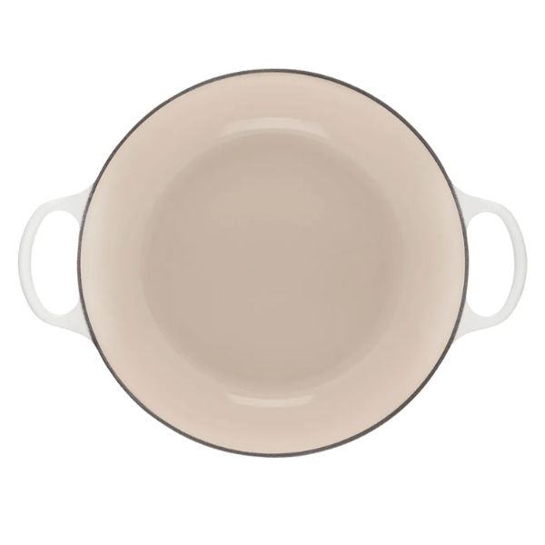 Nồi gang Le Creuset Marmite Olive Cành oliu 28cm 4.9L - Màu Trắng