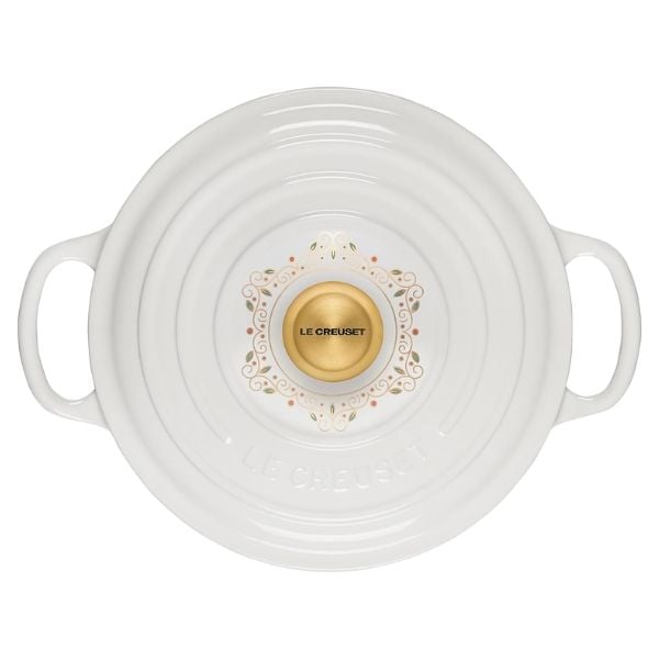 Nồi gang Le Creuset Noel 22cm 3.3L - Màu Trắng