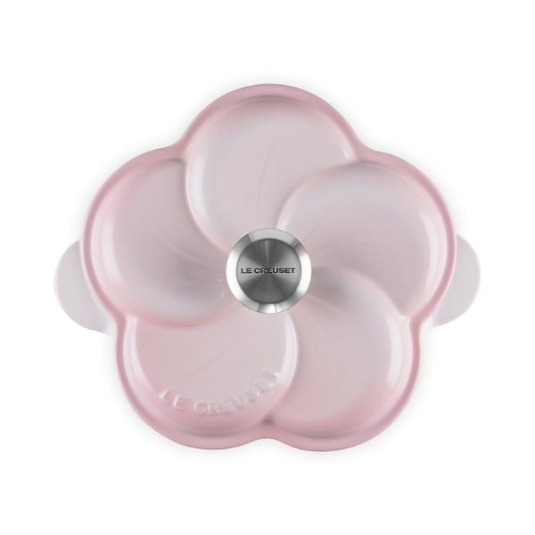 Nồi gang Le Creuset Petal hình hoa 2L màu hồng nhạt