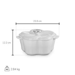  Nồi gang Le Creuset Petal hình hoa 2L (Màu hồng dâu/ vàng) 