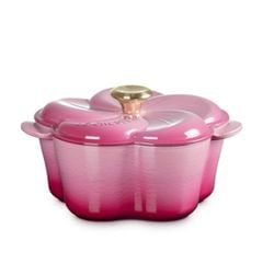  Nồi gang Le Creuset Petal hình hoa 2L (Màu hồng dâu/ vàng) 