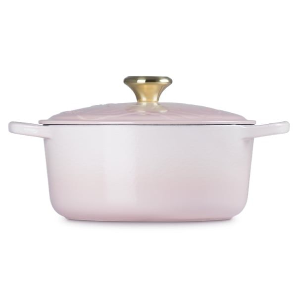 Nồi gang Le Creuset Shell Pink phù thuỷ 24cm 4.2L - Màu Hồng