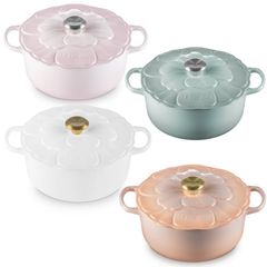  Nồi gang Le Creuset Signature Petal 26cm Màu hồng/ peche/ xanh/ Trắng 