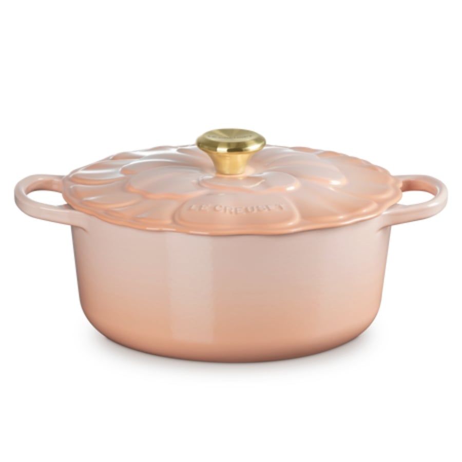 Nồi gang Le Creuset Signature Petal 26cm Màu hồng/ peche/ xanh/ Trắng