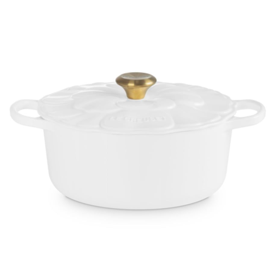 Nồi gang Le Creuset Signature Petal 26cm Màu hồng/ peche/ xanh/ Trắng