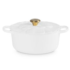 Nồi gang Le Creuset Signature Petal 26cm Màu hồng/ peche/ xanh/ Trắng 