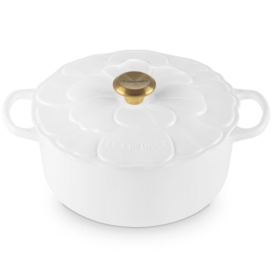 Nồi gang Le Creuset Signature Petal 26cm Màu hồng/ peche/ xanh/ Trắng