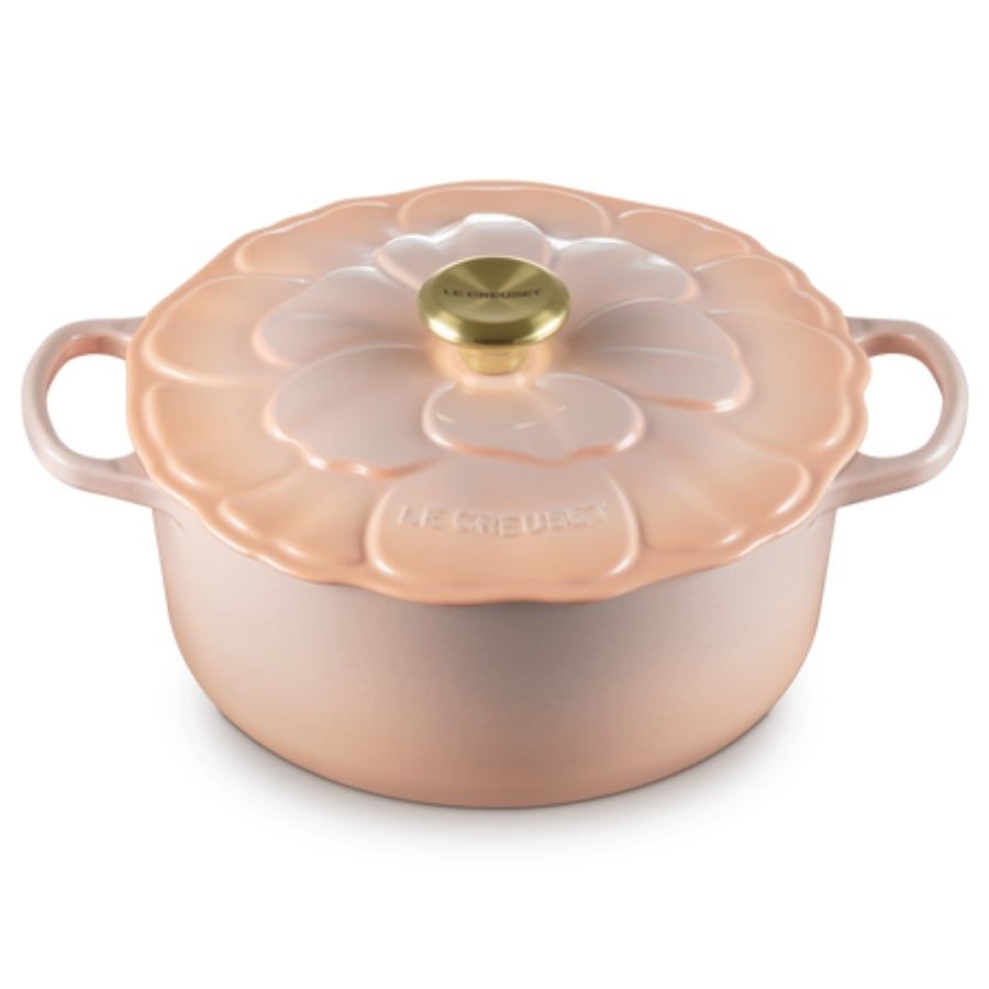 Nồi gang Le Creuset Signature Petal 26cm Màu hồng/ peche/ xanh/ Trắng
