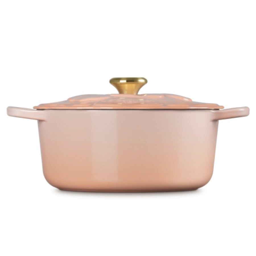 Nồi gang Le Creuset Signature Petal 26cm Màu hồng/ peche/ xanh/ Trắng