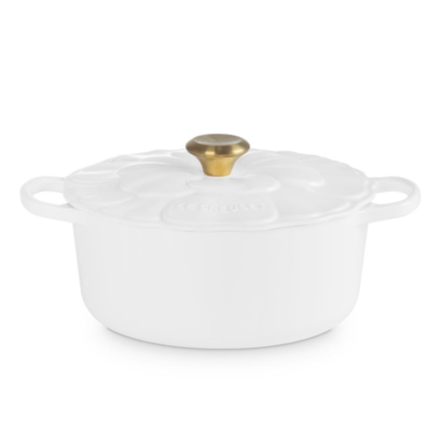 Nồi gang Le Creuset Signature Petal 26cm Màu hồng/ peche/ xanh/ Trắng