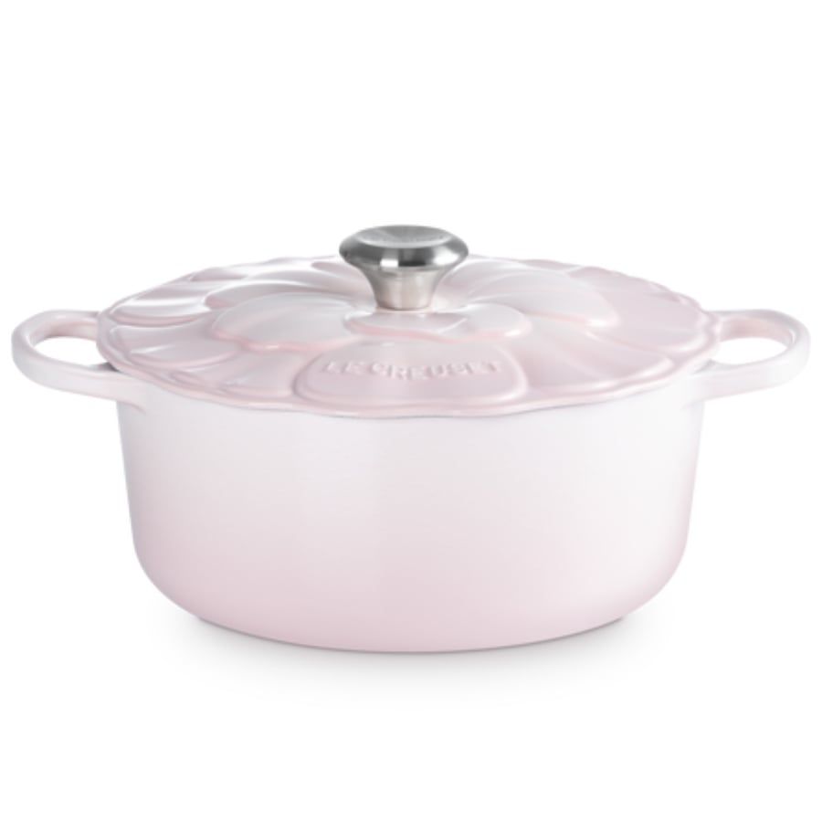 Nồi gang Le Creuset Signature Petal 26cm Màu hồng/ peche/ xanh/ Trắng