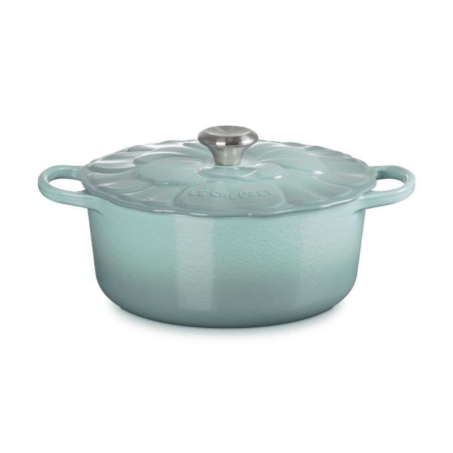 Nồi gang Le Creuset Signature Petal 26cm Màu hồng/ peche/ xanh/ Trắng