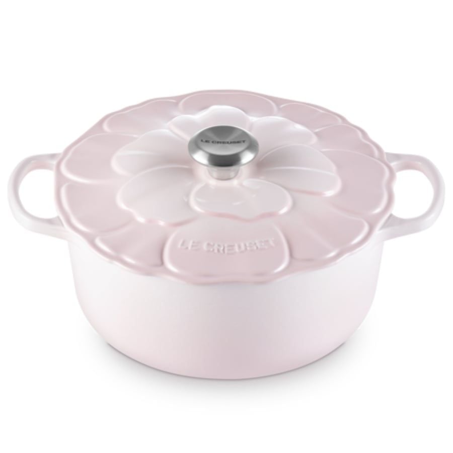 Nồi gang Le Creuset Signature Petal 26cm Màu hồng/ peche/ xanh/ Trắng