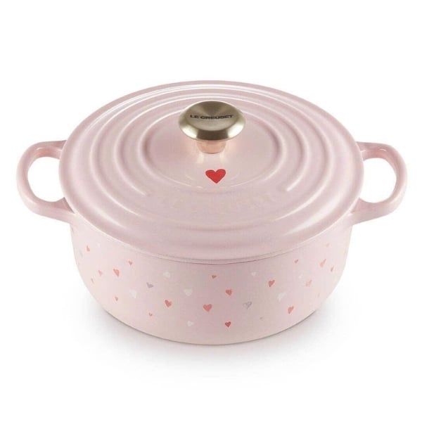 Nồi gang Le Creuset Valentine trái tim 20cm 2.4L - Màu Hồng