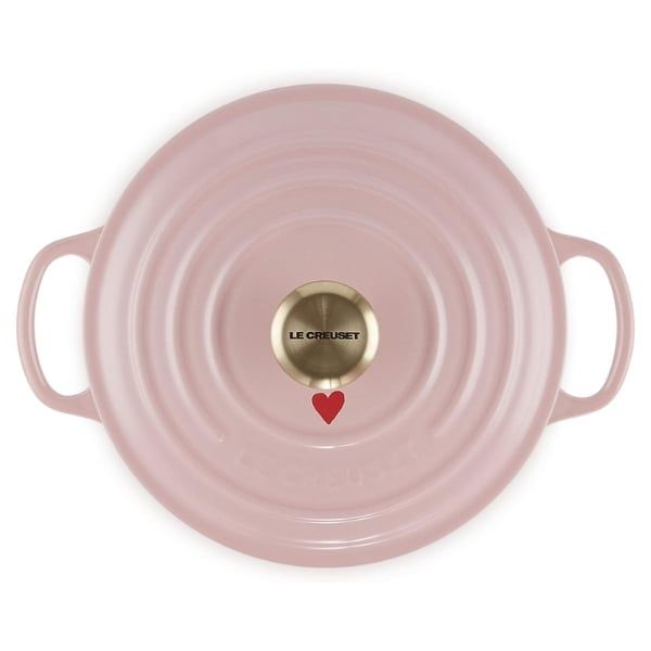 Nồi gang Le Creuset Valentine trái tim 20cm 2.4L - Màu Hồng