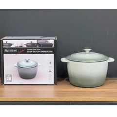 Nồi gang Oceno 20cm (cao 13cm) - Màu Xanh Ghi 