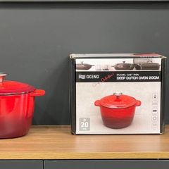  Nồi gang Oceno 20cm (cao 13cm) - Màu đỏ 