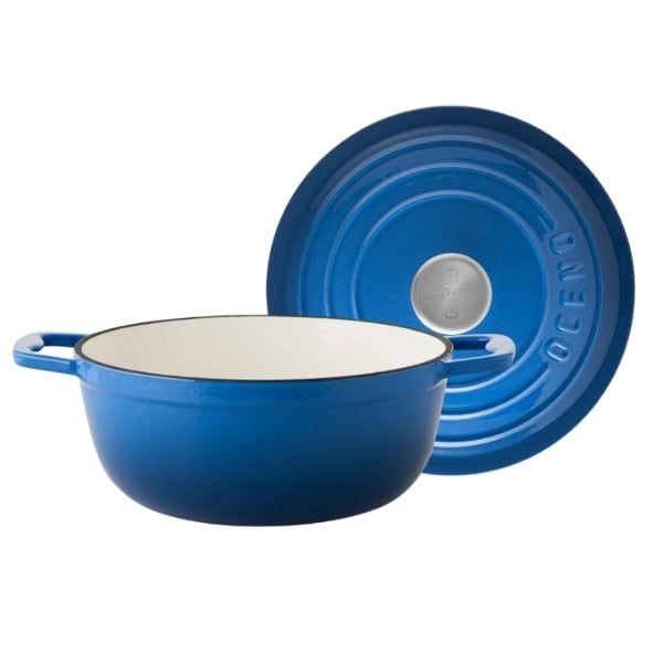 Nồi gang Oceno 22cm - Màu Xanh Dương