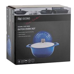  Nồi gang Oceno 22cm - Màu Xanh Dương 