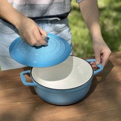  Nồi gang Oceno 22cm - Màu Xanh Light 