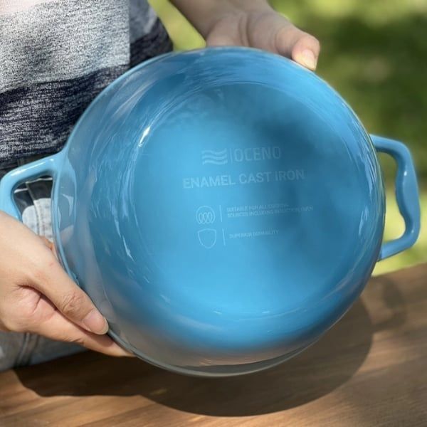 Nồi gang Oceno 22cm - Màu Xanh Light