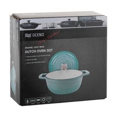  Nồi gang Oceno 22cm - Màu Xanh Mint 