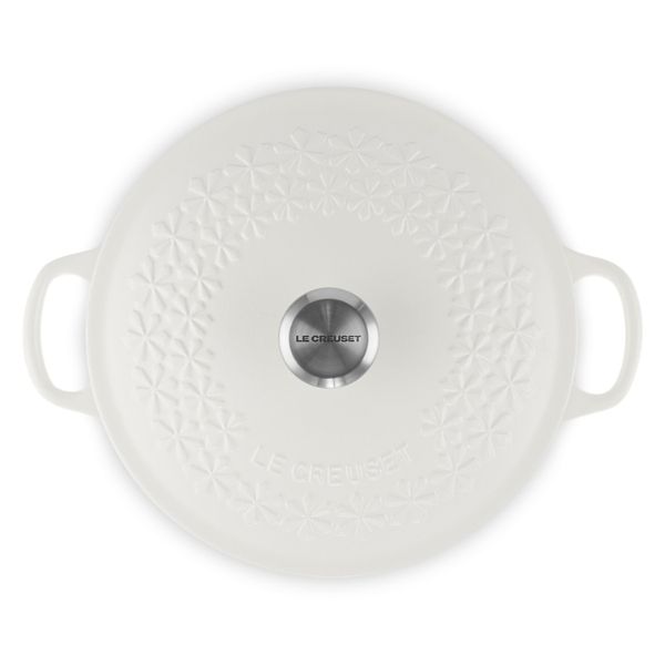 Nồi gang sâu lòng Le Creuset 22cm 1.8L - Hoa Mai Trắng