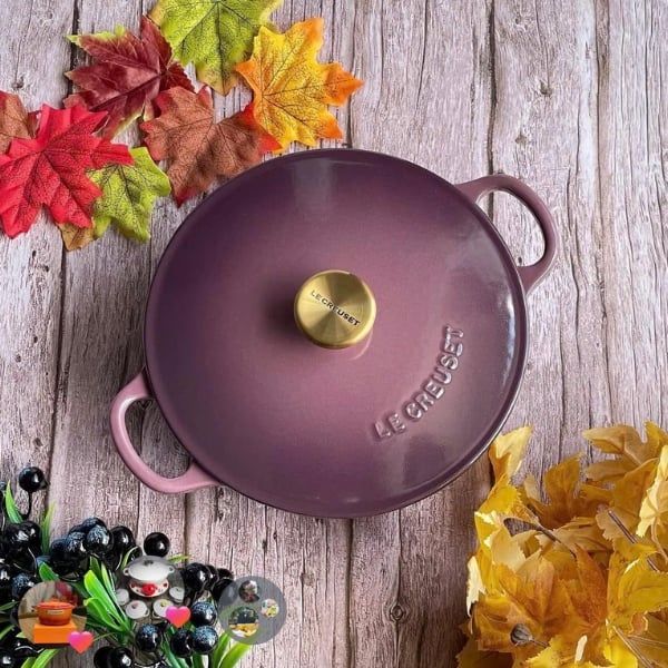 Nồi gang sâu lòng Le Creuset La Marmite Fig 22cm 2.6L - Màu Tím