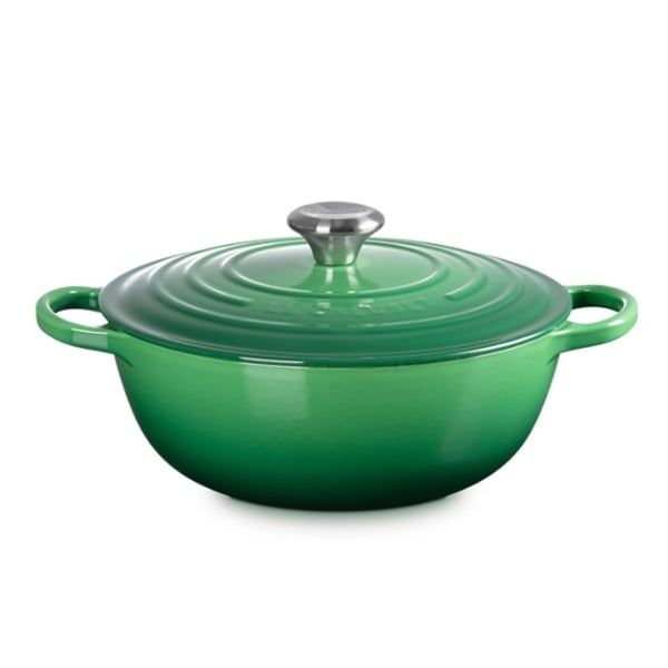Nồi gang sâu lòng Le Creuset Marmite Bamboo 24cm 3.1L - Xanh lá cây