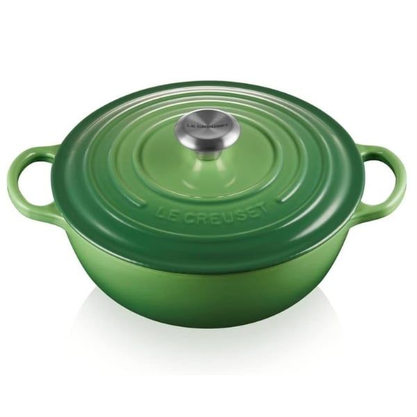 Nồi gang sâu lòng Le Creuset Marmite Bamboo 24cm 3.1L - Xanh lá cây