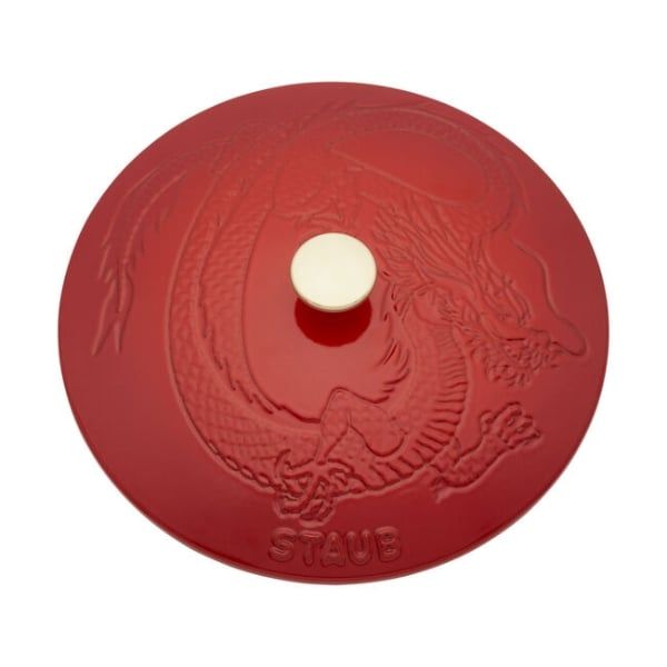 Nồi gang Staub 24cm 2.5L màu đỏ hình rồng - 1028918