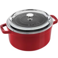  Nồi gang Staub 24cm 3.7L vung kính - Màu đỏ 