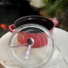  Nồi gang Staub 24cm 3.7L vung kính - Màu đỏ 