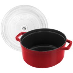  Nồi gang Staub 24cm 3.7L vung kính - Màu đỏ 