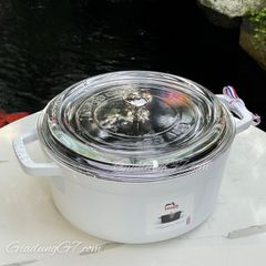  Nồi gang Staub 24cm 3.7L vung kính - Màu Trắng 
