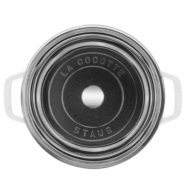 Nồi gang Staub  24cm 3.7L vung kính - Màu Trắng
